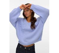 V-Ausschnitt-Pullover VERO MODA "VMLOLLIPOP LS V-NECK PULLOVER BOO", Damen, Gr. XS, baby lavender, Strick, Obermaterial: 100% Polyester, unifarben, regular fit normal, V-Ausschnitt, Rippstrickbündchen
