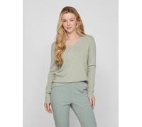 Vila Ril Pullover Mit V-ausschnitt L Oil Green / Detail Melange