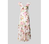 V by Vera Mont Maxikleid mit Volants und Bindegürtel in Rosa, Größe 40