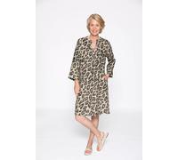 CLARINA - V-Kleid, 3/4 Arm, Animal Druck natur combo - Gr. - 38