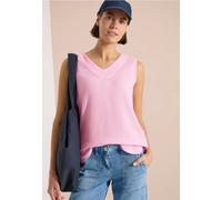Blusentop CECIL, Damen, Gr. XXL (46), light blush rose, Web, 100% Baumwolle, unifarben, normal normal, V-Ausschnitt, abgesteppt, Blusen Blusentop, mit femininem V-Ausschnitt, Topseller (43147261-XXL) 