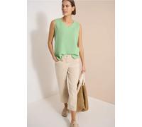 Blusentop CECIL, Damen, Gr. M (40), juicy lime, Web, 100% Baumwolle, unifarben, normal normal, V-Ausschnitt, abgesteppt, Blusen Blusentop, mit femininem V-Ausschnitt (36505517-M) juicy lime