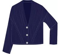 Milano Italy - V neck cardigan with 1/1 sleeve navy print - Gr. - L