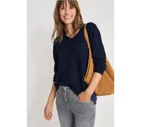 Cecil V-Neck Pullover deep Blue Heather Melange S