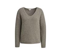 Milano Italy - V-Neck pullover with oversized shoulders and 1/1 sleeves mink - Gr. - XL