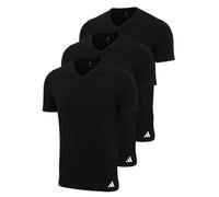 Adidas Herren T-Shirt – V-Neck Shirt Active Core Cotton – 3er Pack, einfarbig Schwarz, Größe S