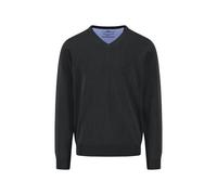 Fynch-Hatton Pullover Herren Regular Fit V-Ausschnitt Baumwolle schwarz, M