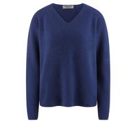 V-Pullover aus 100% Kaschmir Peter Hahn blau 38