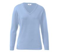 V-Pullover aus 100% Schurwolle Pure Tasmanian Wool Peter Hahn blau 44