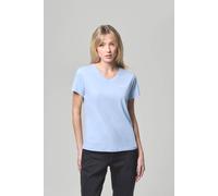 V-Shirt BENCH. "BELLATRIX", Damen, Gr. 42, blau (light sky), Jersey, Obermaterial: 100% Baumwolle, unifarben, V-Ausschnitt, Shirts (87637938-42) light sky