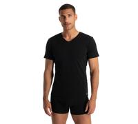 V-Shirt BRUNO BANANI "FINE RIB", Herren, Gr. M, schwarz, Feinripp, Obermaterial: 96% Baumwolle, 4% Elasthan, unifarben, Basic hüftbedeckend, V-Ausschnitt, Shirts, Feinripp, Kurzarm, V-Neck, Cotton-Mix