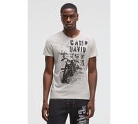 V-Shirt CAMP DAVID, Herren, Gr. 3XL, ash, Material: 100% Baumwolle, bedruckt, regular fit normal, eingesetzt offene Naht, Shirts, mit offenen Kanten (37916868-XXXL) ash