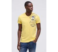 V-Shirt CAMP DAVID, Herren, Gr. L, gelb, Material: 100% Baumwolle, bedruckt, regular fit normal, eingesetzt gerader Abschluss, Shirts, mit maskulinem V-Ausschnitt (27605732-L) gelb