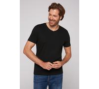 V-Shirt CAMP DAVID, Herren, Gr. L, schwarz, Single Jersey, Obermaterial: 100% Baumwolle, unifarben, casual, gerade hüftbedeckend, V-Ausschnitt, Kurzarm, Shirts, im 2-er Pack (25281841-L) schwarz
