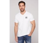 Camp David Herren Basic T-Shirt V-Neck mit Logo Print Opticwhite S