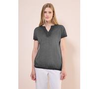 V-Shirt CECIL, Damen, Gr. L (42), schwarz, Web, 100% Baumwolle, unifarben, normal normal, V-Ausschnitt, Bündchen, Shirts, aus reiner Baumwolle (94742957-L) schwarz