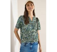 V-Shirt CECIL, Damen, Gr. M (40), raw khaki, Web, 100% Baumwolle, gemustert, comfort fit normal, Rundhals, normaler Saum, Shirts, mit Flammgarn (76928934-M) raw khaki