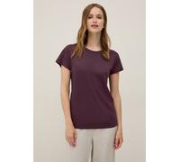 V-Shirt CECIL, Damen, Gr. M (40), rot (mulberry rot), Web, 50% Baumwolle, 50% Modal, unifarben, normal normal, Rundhals, abgesteppt, Shirts, im soften Baumwoll-Mix (25671519-M) mulberry rot