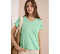 T-Shirt mit V-Neck und Spitzendetail