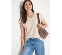 Kurzarm Shirt mit V-Neck in Unifarbe