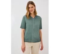 V-Shirt CECIL, Damen, Gr. XXL (46), grün (schwarz balmy khaki), Web, 100% Baumwolle, unifarben, normal normal, V-Ausschnitt, Bündchen, Shirts, aus reiner Baumwolle (50759439-XXL) schwarz balmy khaki