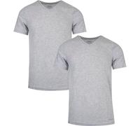 V-Shirt FILA, Damen, Gr. XXL, grau, Jersey, Obermaterial: 95% Baumwolle, 5% Elasthan, meliert, figurbetont hüftbedeckend, V-Ausschnitt, Shirts V-Shirt, mit kurzen Ärmeln und V-Ausschnitt, Cotton-Mix (