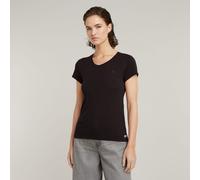 V-Shirt G-STAR "Eyben", Damen, Gr. S, schwarz (dk schwarz), Jersey, Obermaterial: 100% Baumwolle, unifarben, slim fit normal, V-Ausschnitt, Shirts, mit Label (28945744-S) dk schwarz