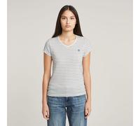 V-Shirt G-STAR "Eyben", Damen, Gr. XL (42), plein air highlight stripe, Jersey, Obermaterial: 100% Baumwolle, gestreift, slim fit normal, V-Ausschnitt, Shirts, mit Label (70225221-XL) plein air highli