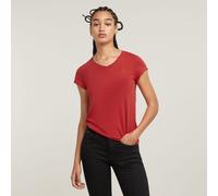 V-Shirt G-STAR "Eyben", Damen, Gr. XS, rot (baron), Jersey, Obermaterial: 100% Baumwolle, unifarben, slim fit normal, V-Ausschnitt, Shirts V-Shirt, mit Label (24392326-XS)