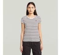 V-Shirt G-STAR "Eyben", Damen, Gr. XXL (44), milk, maroon double stripe, Jersey, Obermaterial: 100% Baumwolle, gestreift, slim fit normal, V-Ausschnitt, Shirts (30455348-XXL) milk, maroon double strip