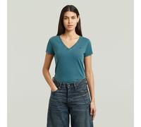 V-Shirt G-STAR "Overdyed Form v t wmn", Damen, Gr. S, blau (midnight blau gd), Single Jersey, Obermaterial: 100% Baumwolle, overdyed, unifarben, hüftbedeckend, V-Ausschnitt, abgesteppte Kante, Shirts,