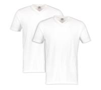 LERROS - Herren V-Ausschnitt Doppelpack T-Shirt, Regular Fit, (2003115), Größe:S, Farbe:White (100)