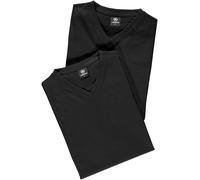 LERROS - Herren V-Ausschnitt Doppelpack T-Shirt, Regular Fit, (2003115), Größe:XL, Farbe:Black (290)
