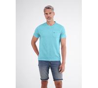 LERROS T-Shirt mit sportlichem V-Ausschnitt aus reiner Baumwolle - Reef Blue XXXL