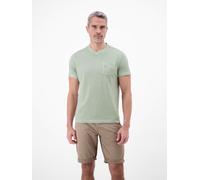 Kurzarmshirt LERROS, Herren, Gr. XXL, bay grün, Single Jersey, Obermaterial: 100% Baumwolle, meliert, unifarben, regular fit hüftbedeckend, V-Ausschnitt, abgesteppte Kante, Shirts, Sommershirt mit V-A