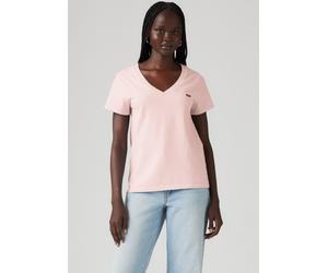 V-Shirt LEVI'S "Perfect Tee", Damen, Gr. L (40), rosa (potpourri jersey), Jersey, Obermaterial: 100% Baumwolle, Basic, figurbetont hüftlang, V-Ausschnitt, abgesteppte Kante, Shirts, mit kleinem Batwin