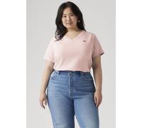 V-Shirt LEVI'S PLUS "V NECK TEE", Damen, Gr. XXXL (54/56), rosa (potpourri), Jersey, Obermaterial: 100% Baumwolle, figurumspielend hüftlang, V-Ausschnitt, Shirts, Figurumspielende Passform (58665863-X