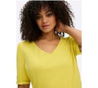 Sheego V-Shirt in leicht taillierter Form 52/54 limone