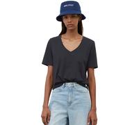 Marc O'Polo T-Shirt Damen V-Ausschnitt Regular Fit aus Organic Cotton Blau (S, Manic Midnight)