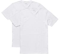 MARVELiS T-Shirt Doppelpack 2 T-Shirts 1/2 Arm Weiß Body Fit V-Ausschnitt (M)