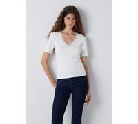 V-Shirt MAVI "FASHION JERSEY", Damen, Gr. XS, coconut milk, 95% Baumwolle, 5% Elastan, figurbetont normal, Rundhals, Shirts, Spitzen Top (14516549-XS) coconut milk