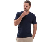 Mey T-Shirt Herren V-Ausschnitt Mikrofaser blau, XXL