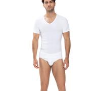 Mey T-Shirt Herren V-Ausschnitt Baumwolle weiß, 8 (XXL)