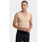 V-Shirt OLYMP "Casual", Herren, Gr. S, braun (caramel), Obermaterial: 94% Baumwolle, 6% Elasthan, V-Ausschnitt, Shirts (97274312-S) caramel