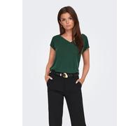 V-Shirt ONLY "ONLFREE S/S MOD.V-NECK TOP JRS NOOS", Damen, Gr. XL, grün (sycamore), Jersey, Obermaterial: 70% Modal, 30% Polyester, unifarben, regular fit normal, V-Ausschnitt, Shirts (52859632-XL) sy