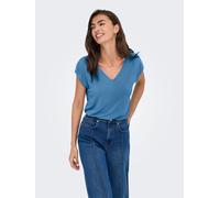 V-Shirt ONLY "ONLFREE S/S MOD.V-NECK TOP JRS NOOS", Damen, Gr. XL, riviera, Jersey, Obermaterial: 70% Modal, 30% Polyester, unifarben, regular fit normal, V-Ausschnitt, Shirts (87383209-XL) riviera