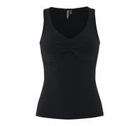 V-Shirt PIECES "PCMALIVA SL V-NECK TOP JRS NOOS BC", Damen, Gr. XL, schwarz, Jersey, Obermaterial: 90% Viskose, 10% Elasthan, unifarben, eng normal, V-Ausschnitt, Shirts, mit Raffung im Brustbereich (