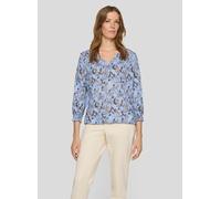 V-Shirt RABE, Damen, Gr. 44, ozean, Jersey, Obermaterial: 50% Baumwolle, 50% Viskose, bedruckt, gemustert, normal hüftbedeckend, V-Ausschnitt, elastischer Bund, Shirts, mit grafischem Muster und 3/4 -