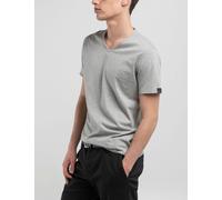 V-Shirt REPLAY, Herren, Gr. L, grau (light grau melange), Jersey, Obermaterial: 100% Baumwolle, regular fit, V-Ausschnitt, Shirts V-Shirt (34871157-L)