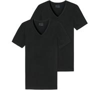 V-Shirt SCHIESSER "95/5", Herren, Gr. 7, schwarz (000, schwarz), Single Jersey, Obermaterial: 95% Baumwolle, 5% Elasthan, unifarben, regular fit hüftbedeckend, V-Ausschnitt, Shirts, mit tiefem V-Aussc